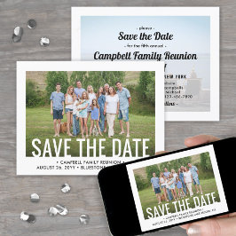 Save The Date 2 Photo Family Reunion Party Rassembler BBQ Pique-