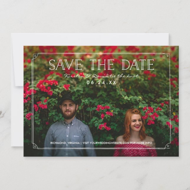 Save The Date 2 photo | Mariage de Doodles romantiques Sauvez la (Devant)