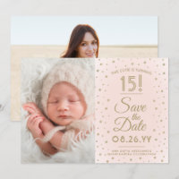 2 Photo Quinceanera Chic Blush Pink Gold Parties s
