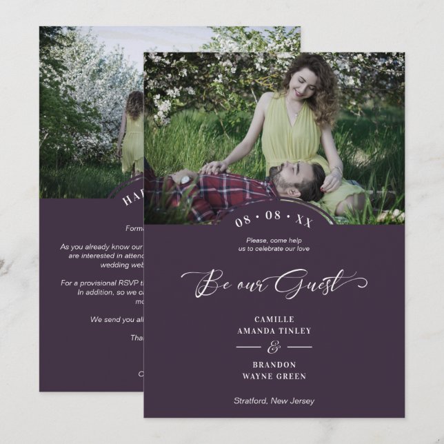 Save The Date 2 Photos Collage Minimalist Be our Guest (Devant / Derrière)
