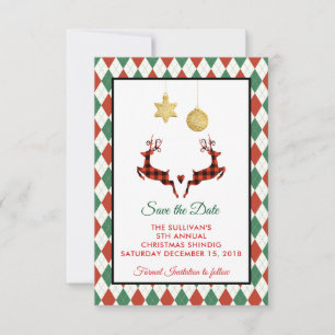 Save The Date 2 Saut de cerfs de Noël Sauvez la date