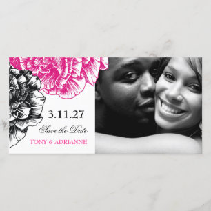 Save The Date 311-Le Plush Fleur - Rose & Noir Enregistrer la da