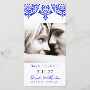 Save The Date 311 Mon Cherie Damask Le nouveau bleu Enregistrer 