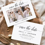 Save the Date 3 Foto Elegant Editable Modern<br><div class="desc">Modernes und elegantes Landschaftsbild Horizontal Drei (3) Foto Save the Date Hochzeitsmagnet mit handgeschriebener Schriftzeichen. Der Save the Date einladende Magnet beinhaltet Skripttypografie und schick und schlichtes Design,  mit dem Sie Ihre individuelle Verlobung Fotografie hinzufügen können.</div>