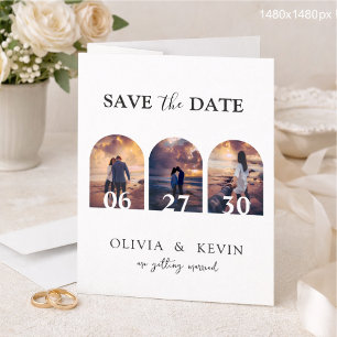 Save The Date 3 Photos Mariage Classique Élégant