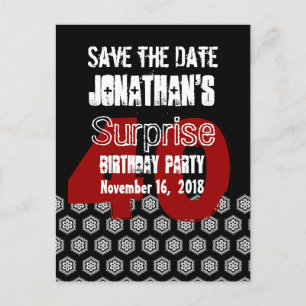 Save the Date 40. ÜBERRASCHUNG Geburtstagsparty B0 Ankündigungspostkarte