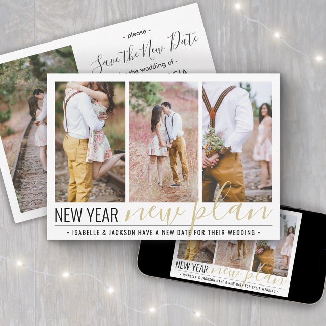 Save The Date 4 Photo Changement de plan Mariage Nouvel An Fête (Créateur téléchargé)