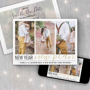 Save The Date 4 Photo Mariage Changement de Plans Nouvel An Vaca