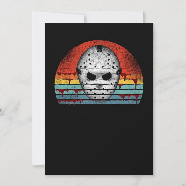 Save The Date 50.Film d'horreur Retro Sunset Hockey Mask (Devant)