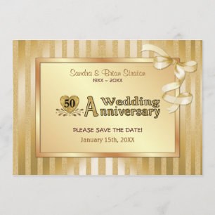 Save The Date 50e anniversaire du Mariage - Or