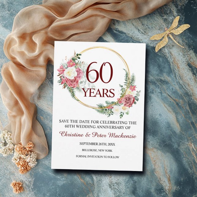 Save The Date 60e anniversaire du Mariage Diamond (Créateur téléchargé)