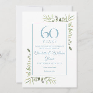 Save The Date 60e anniversaire Enregistrer la date Aquarelle Flo