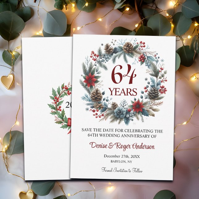Save The Date 64e anniversaire du Mariage hiver (Créateur téléchargé)
