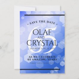 Save The Date 65e anniversaire de l'élégant Mariage Blue Sapphir