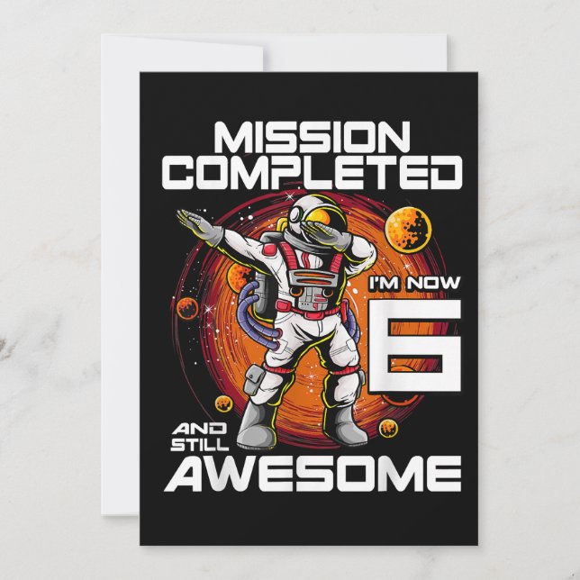 Save The Date 6 Anniversaire Astronaut 6 Anniversaire Bir spatia (Devant)