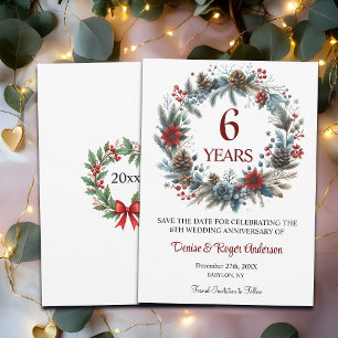 Save The Date 6e anniversaire de Mariage hiver