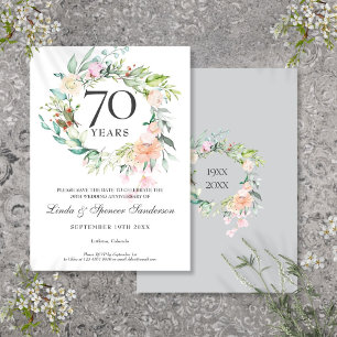 Save The Date 70e anniversaire de Mariage Rose Floral Garland