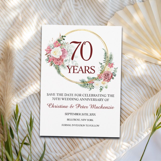 Save The Date 70e anniversaire du Mariage Platinum (Créateur téléchargé)