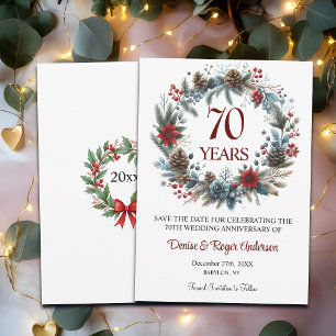 Save The Date 70e anniversaire du Mariage Platinum hiver