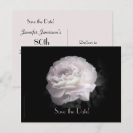 Save the Date 80. Geburtstagsparty Rose Floral Ankündigungspostkarte