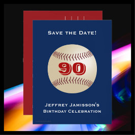 Save the Date 90. Geburtstag Baseball Postkarte