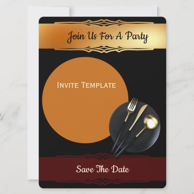 Save the Date - Abendessen Party Einladung (Vorderseite)