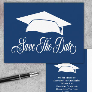 Save the Date Abschluss - Einfache Blue School Ankündigungspostkarte