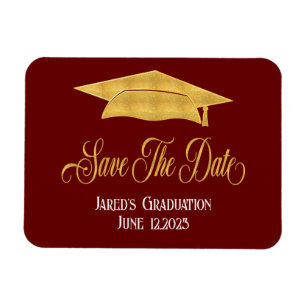 Save the Date Abschluss Imitate Gold Grad Ankündig Magnet