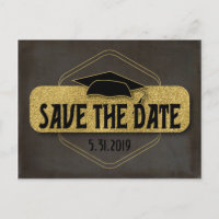 Save the Date Abschluss Modernes Schwarzes Grau Go