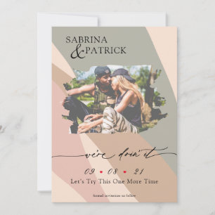 Save The Date Abstrait Dusty Rose moderne Sage Green Photo