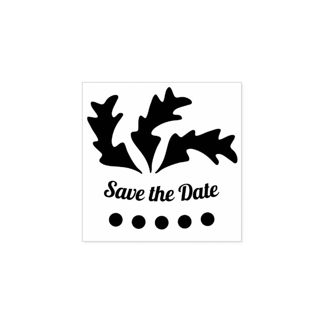 Save the Date Abstrakte Blätter Gummistempel (Prägung)