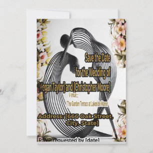 Save the Date abstrakte Kunst Einladungskarte