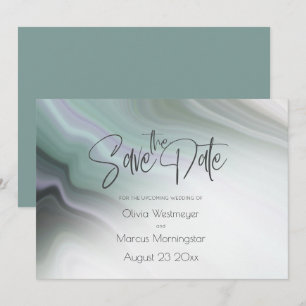 Save The Date   Abstraktes Dusty Sage Pale Violet  Einladung