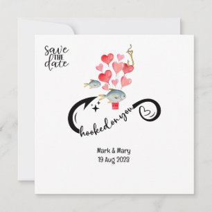 Save The Date Accompagné sur vous les amateurs de pêche Mariage 