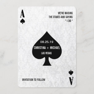 Save The Date Ace of Spades Modern Chic Photo Enregistrer la dat