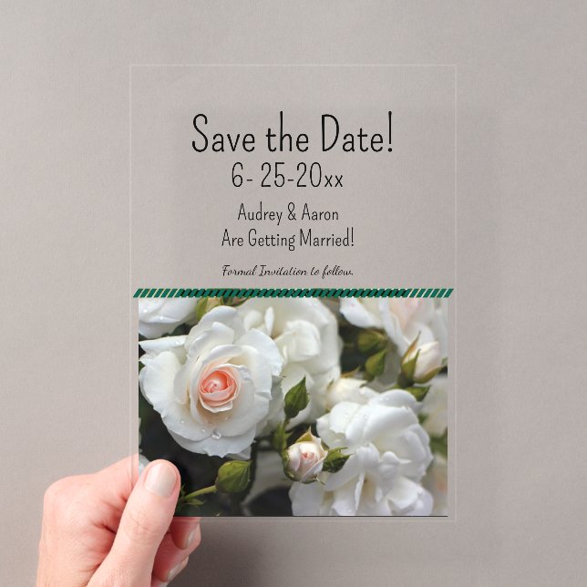 Save the Date Acryllenrosen Acryleinladungen (Insitu (Handheld))