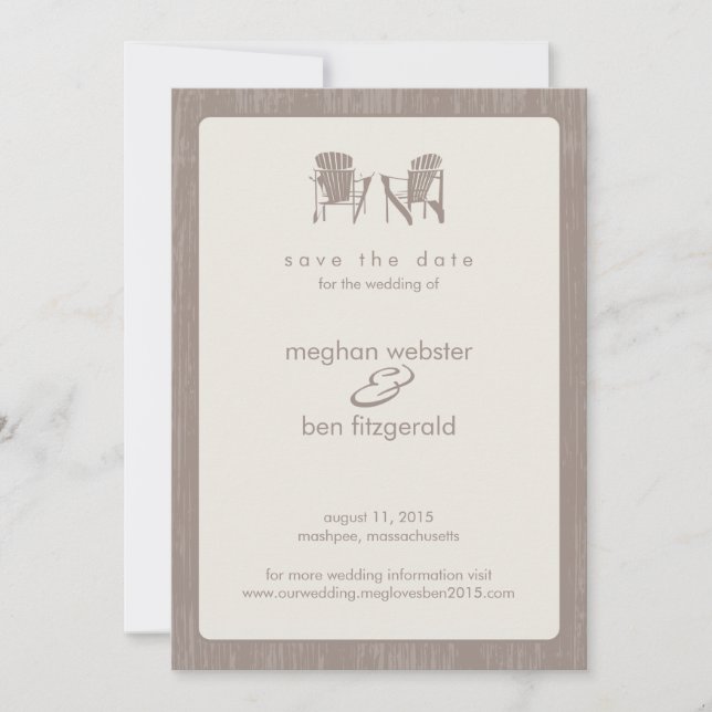 Save The Date Adirondack Chaises Mariage Enregistrer la date (Devant)
