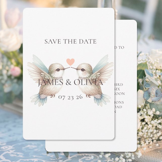 Save The Date Adorable Mariage Hummingbird Enregistrer la date (Créateur téléchargé)