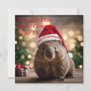Save The Date adorable Noël Wombat,