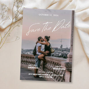 Save The Date Affiche de film de routard de mariage photo minima