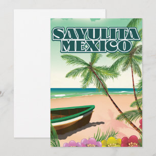 Save The Date Affiche de la plage de Sayulita au Mexique