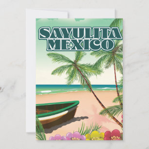 Save The Date Affiche de la plage de Sayulita au Mexique