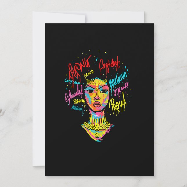 Save The Date African Queen Strong Woman Black History Month Pro (Devant)