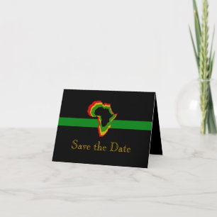 "Save the Date" Afrika mit Panafrikanischen Farben Einladung