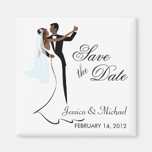 Save the Date - afrikanische amerikanische Braut Magnet