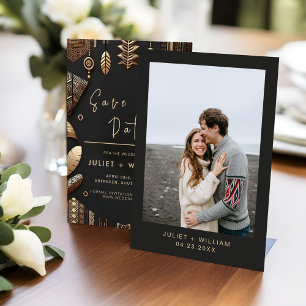 Save The Date Afrique Ghana Brown traditionnel Nigéria Mariage