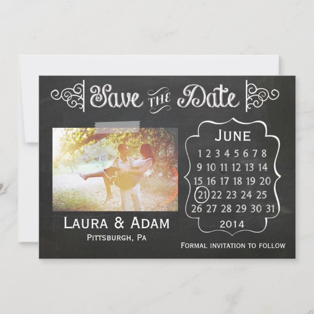 Save The Date Ajouter votre propre tableau de bord photo Enregis (Devant)