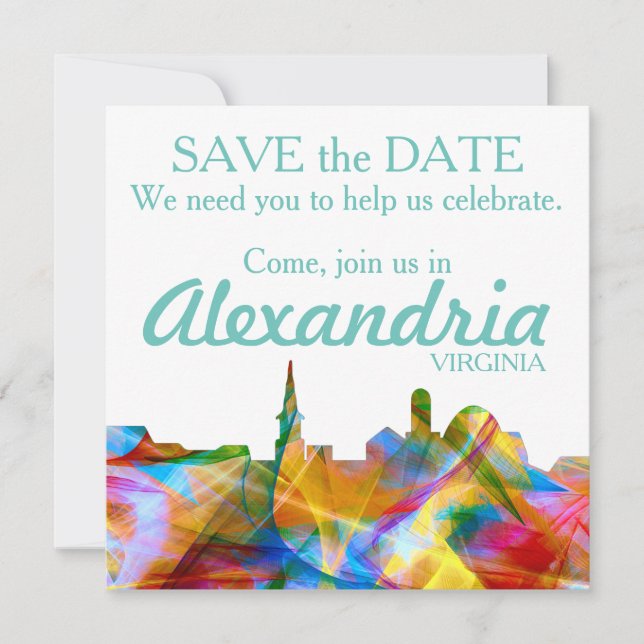 SAVE THE DATE ALEXANDRIA, VIRGINIE VIBRANCE SKYLINE - (Devant)