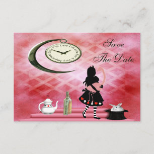 Save The Date Alice & Flamant rose rose Baby shower Enregistrer 