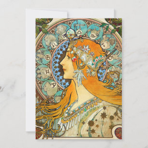 Save The Date Alphonse Mucha Art Nouveau Zodiac